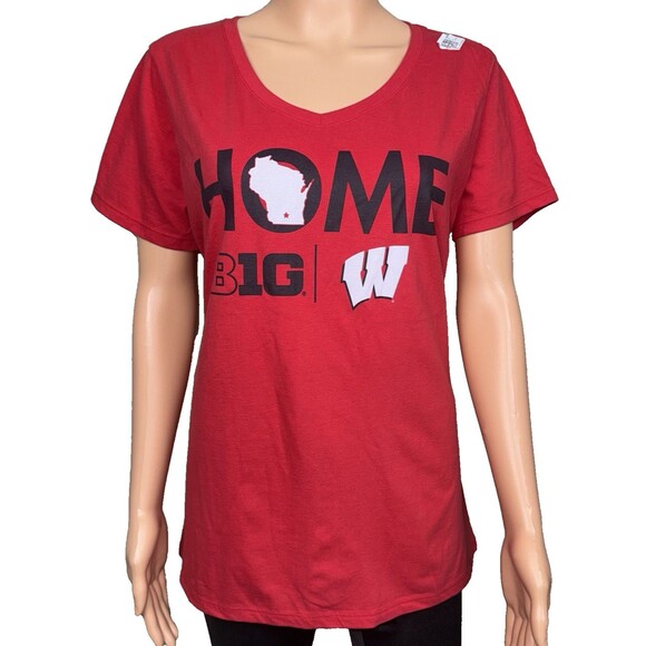 Port & Company Wisconsin Badgers Womens Large T-Shirt U of W Football New - Picture 1 of 5
